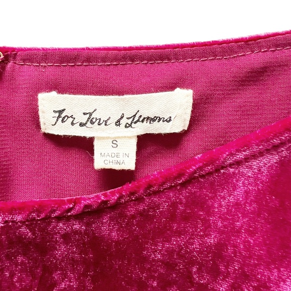 For Love And Lemons Raspberry Velvet Mini Dress | SMALL - Picture 8 of 10